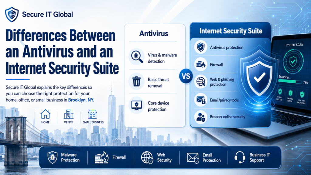 Differences between an antivirus and an internet security suite